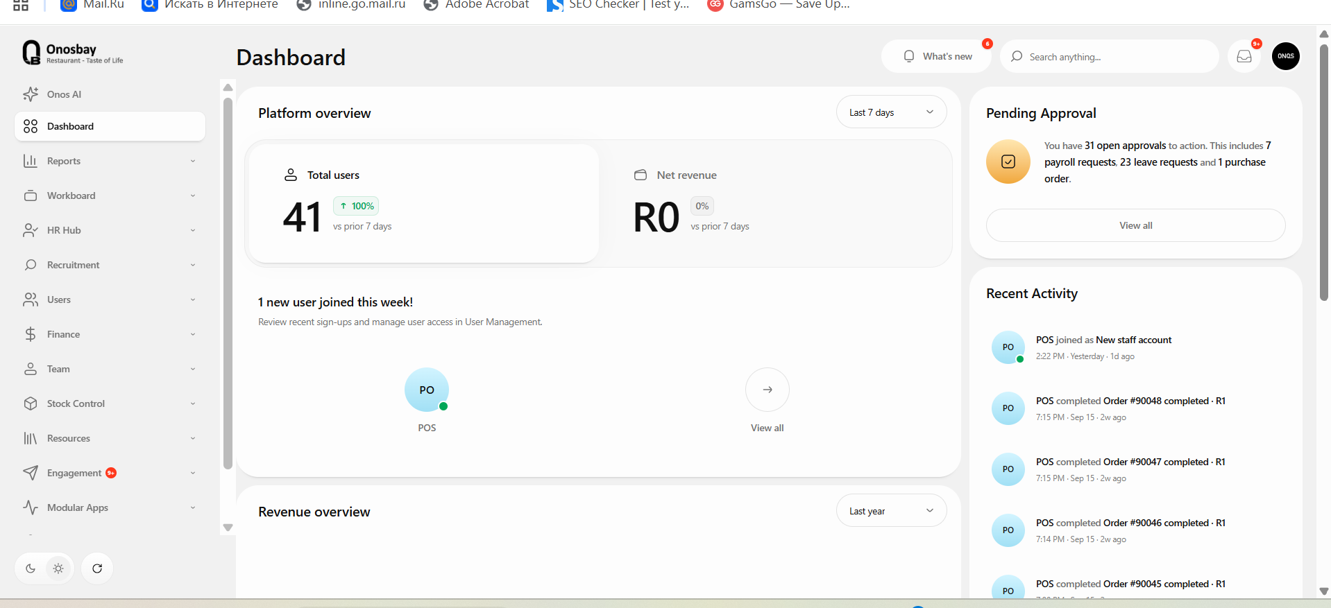 Onosbay Suite & POS
